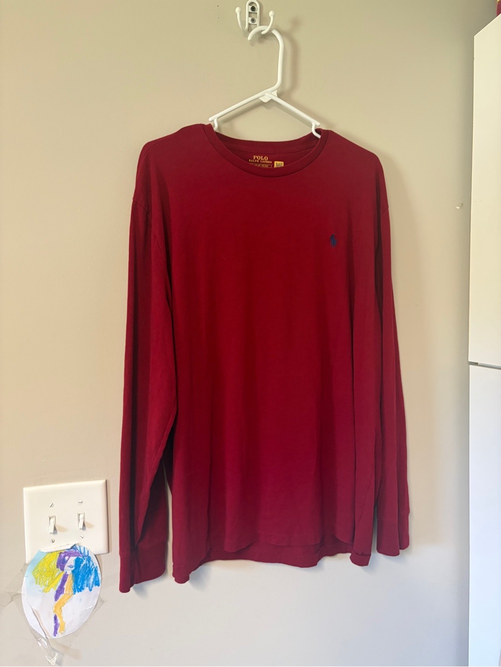 Polo Ralph Lauren Heritage Crimson Long-Sleeve Crewneck – Premium - XL